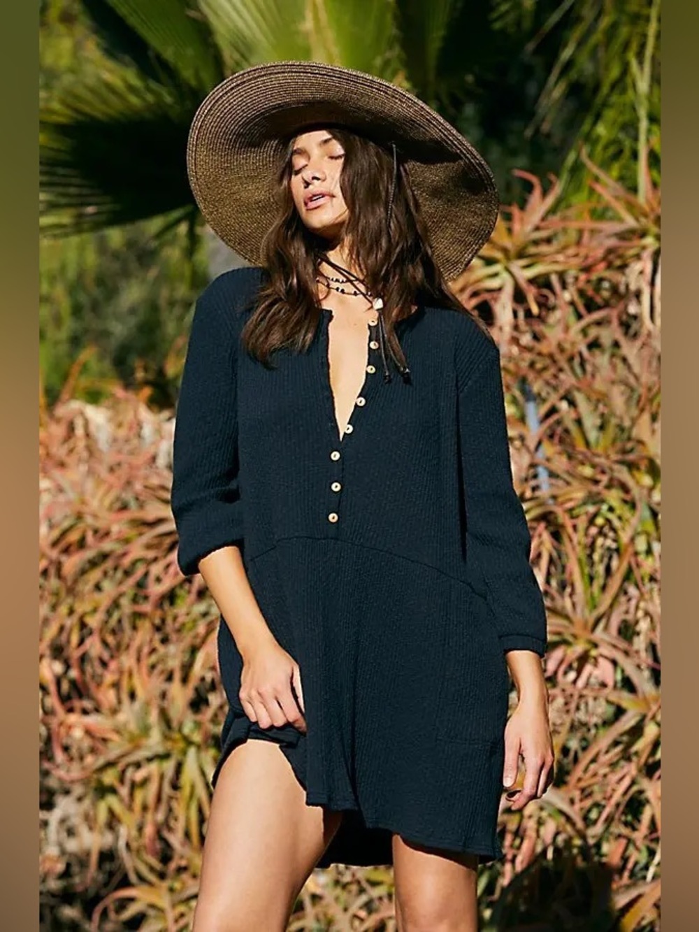 Free People Blossom Button-Up T Shirt Dress